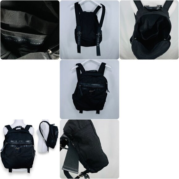 Giuseppe Zanotti Randy Technical Black + Silver Leather + Canvas Bag Backpack - Picture 3 of 16